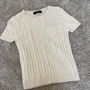 Express Cream Cable Knit Top